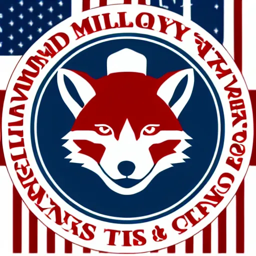 Image similar to military logo that involves foxes, white and red color scheme