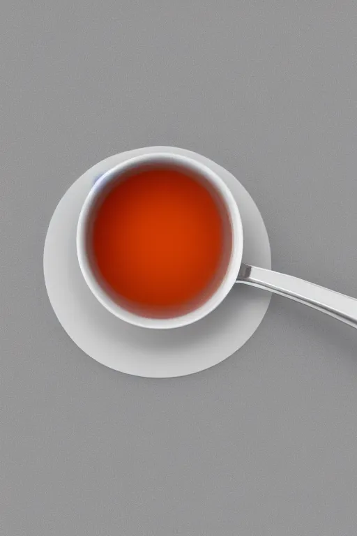 Image similar to a cup of tea inside a spoon non realistic render blender 3 d