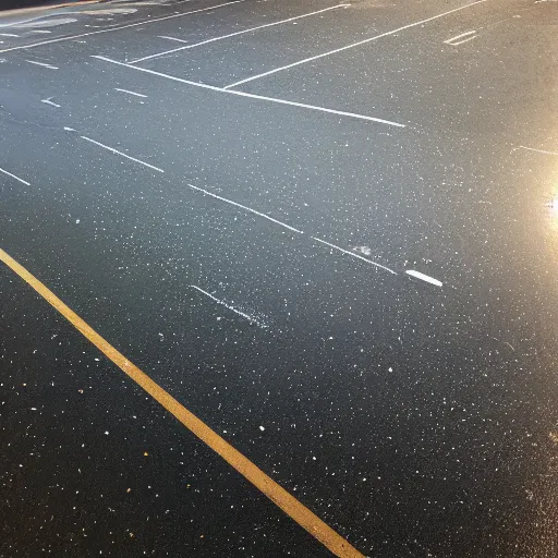 Prompt: a parking lot with oil thin film interference