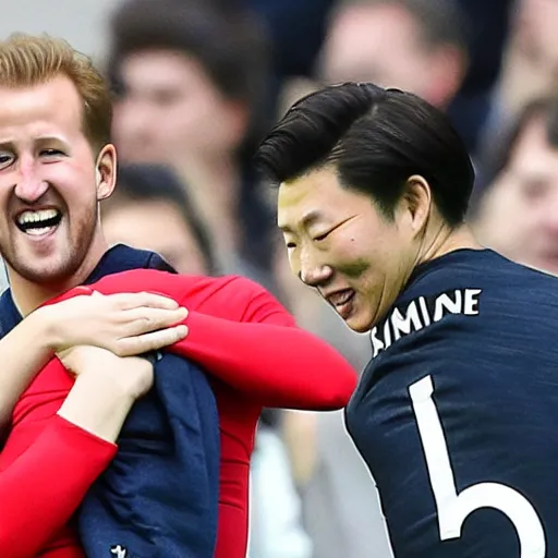 Prompt: harry kane and son heung - min plushys,