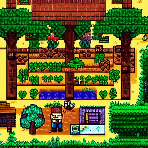 Image similar to 2 d tree from stardew valley pixel art