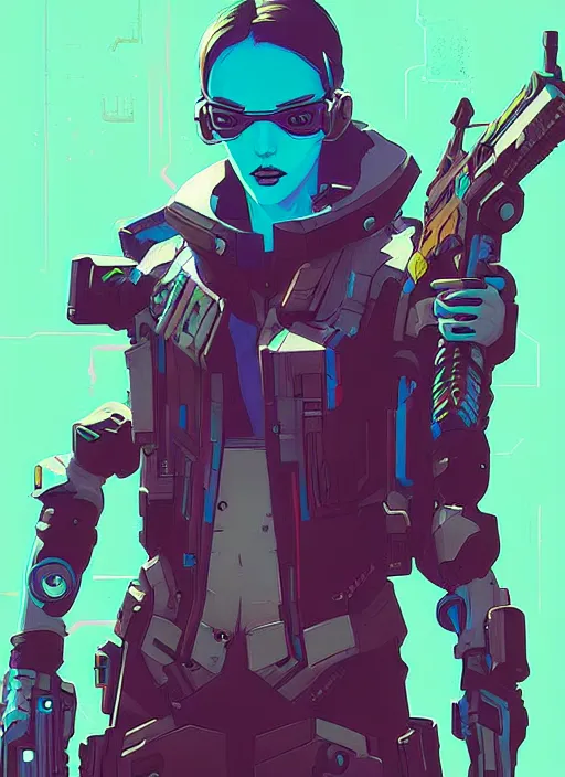 Prompt: cyberpunk overwatch assassin by josan gonzalez splash art graphic design color splash high contrasting art, fantasy, highly detailed, art by greg rutkowski