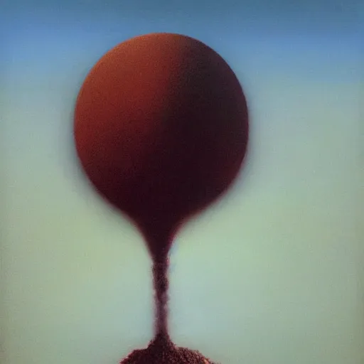 Prompt: atomic by Zdzisław Beksiński, oil on canvas