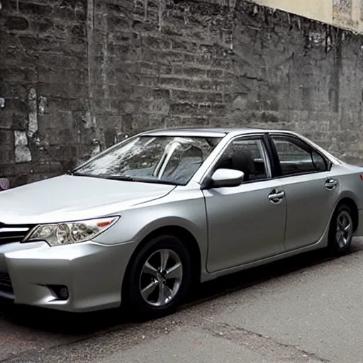 Prompt: toyota camry stencil art by banksy