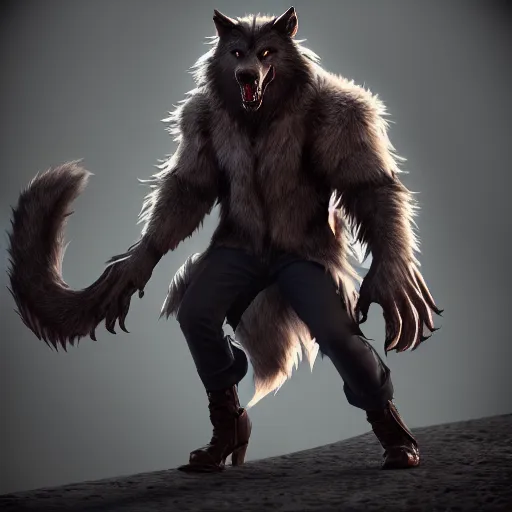 Image similar to cute handsome werewolf from van helsing unreal engine hyperreallistic render 8k character concept art masterpiece