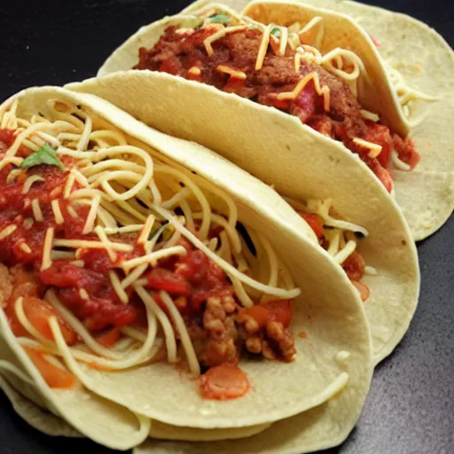 Prompt: spaghetti taco