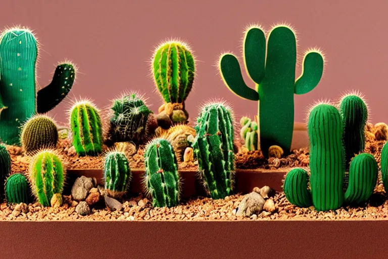 Prompt: cactus disco diorama, 85mm