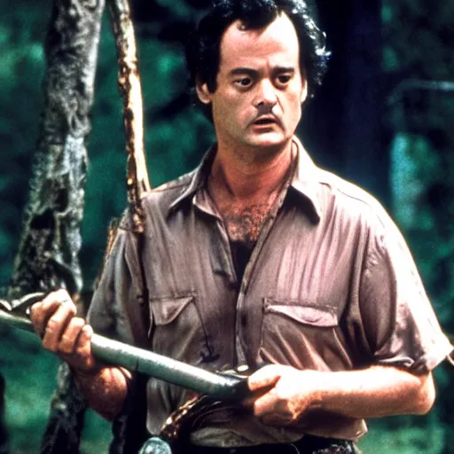 Prompt: bill murray in evil dead