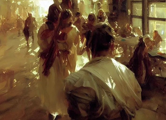 Prompt: oil painting of handmade glass, glass refraction, art by anders zorn, wonderful masterpiece by greg rutkowski, beautiful cinematic light, american romanticism by greg manchess