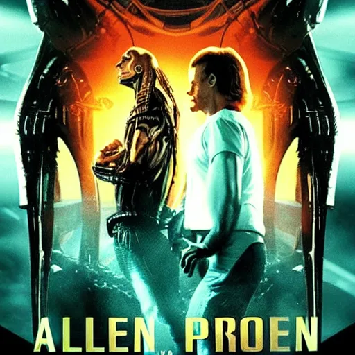 Image similar to alien vs. predator movie poster.