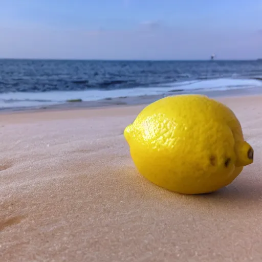 Image similar to lemon relaxing on the beach