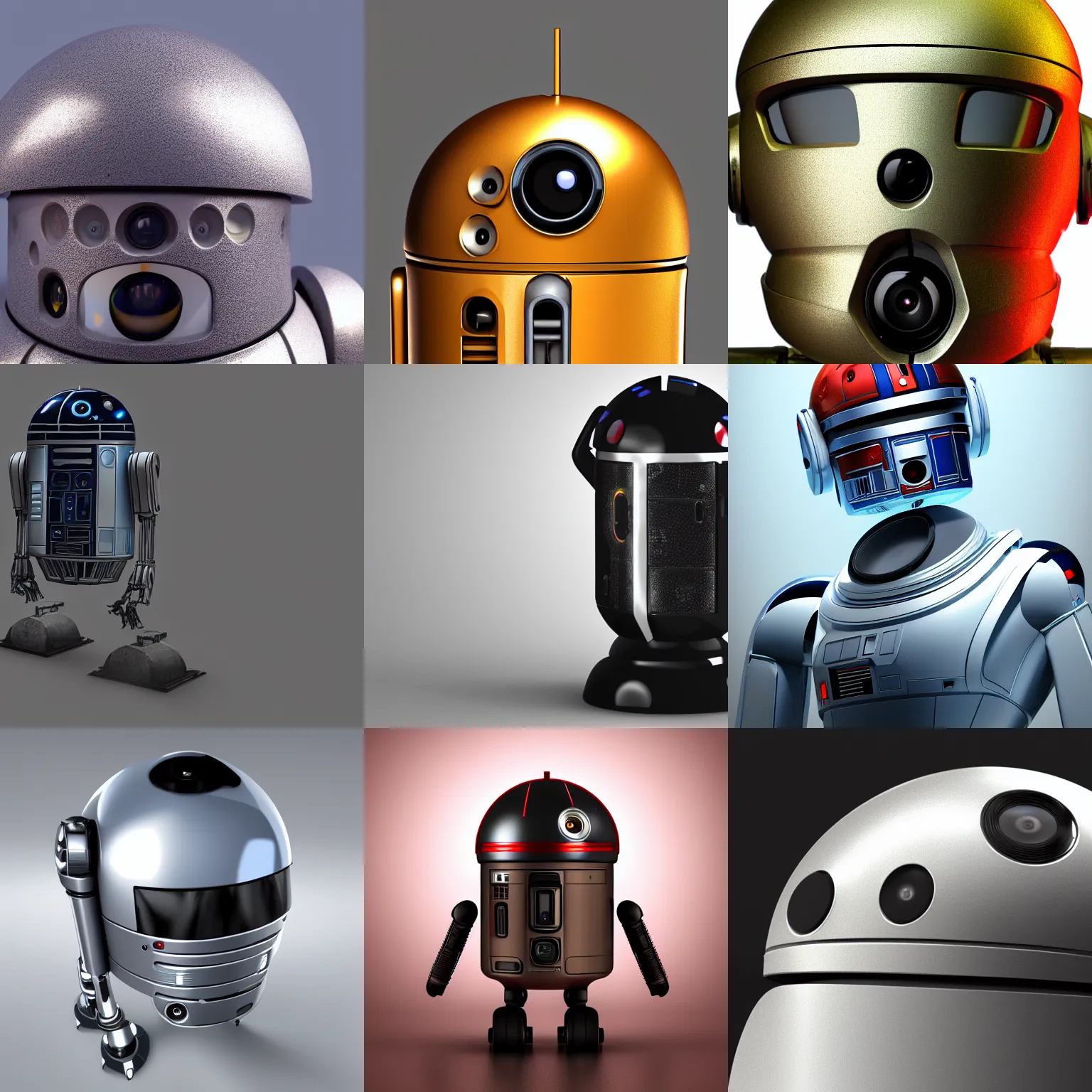 Prompt: portrait of droid's design - 4K with ray tracing