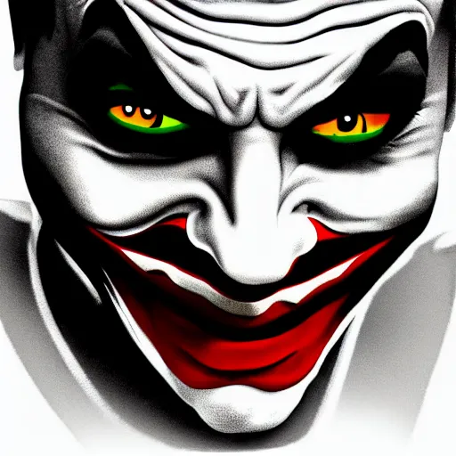 Prompt: the racist joker in blackface hq digital art