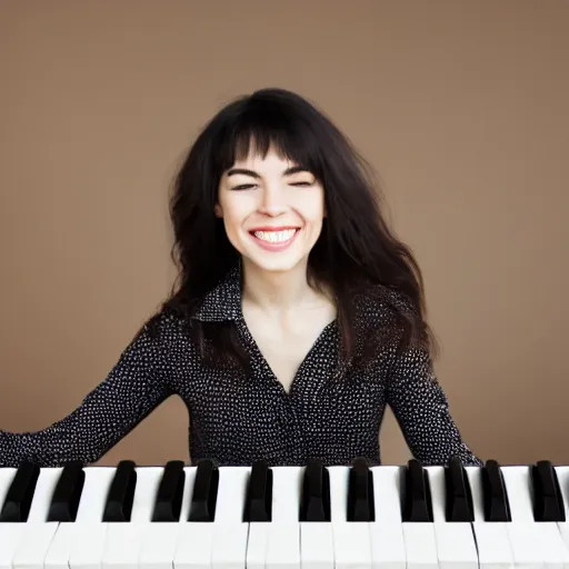 Image similar to happy pianist playing piano