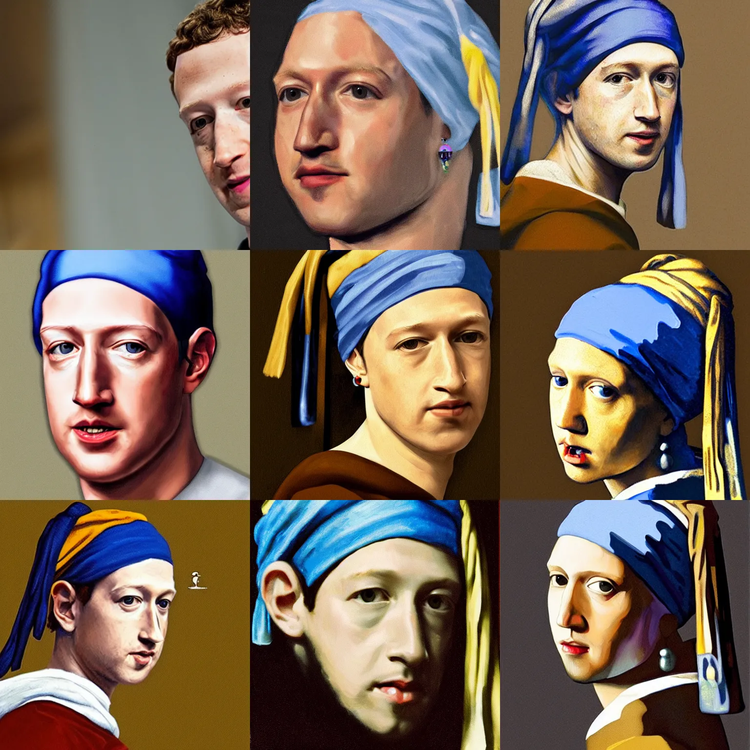 Prompt: Mark Zuckerberg with the Pearl earring