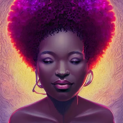 Prompt: afro goddess inside matrix deepdream radiating a glowing aura stuff loot legends stylized digital illustration video game icon artstation lois van baarle, ilya kuvshinov, rossdraws,