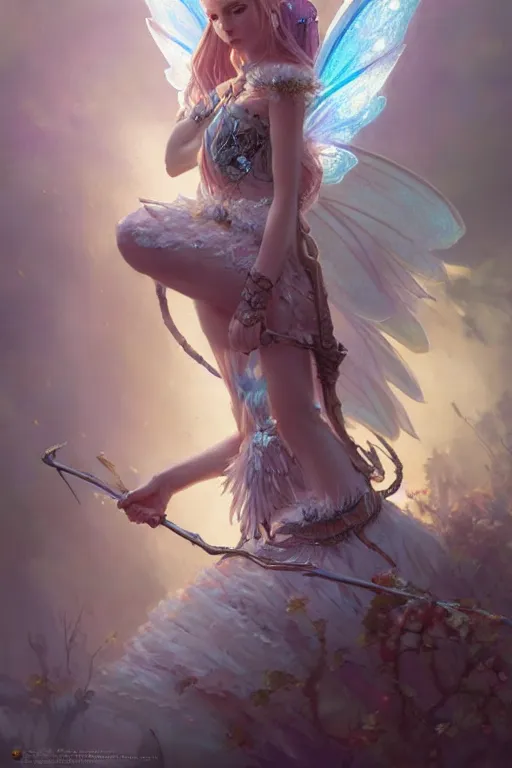 Image similar to fairy princess, highly detailed, d & d, fantasy, highly detailed, digital painting, trending on artstation, concept art, sharp focus, illustration, art by artgerm and greg rutkowski and fuji choko and viktoria gavrilenko and hoang lap