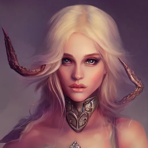 Image similar to beautiful Elf, blonde hair, dark fantasy, feminine figure, gorgeous, pretty face, beautiful body, revealing outfit, high detail, realistic, cgsociety, artgerm, trending on artstation