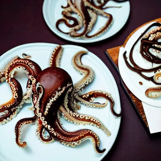 Image similar to a cake made of octopus tentacles, food photography