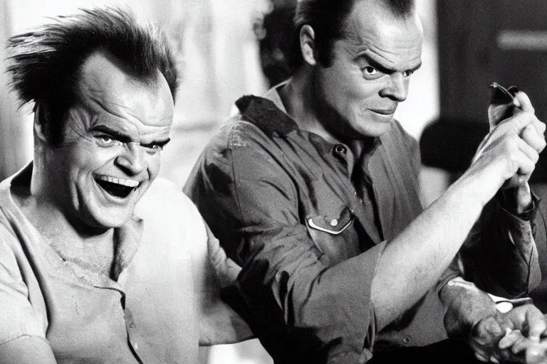 Image similar to Jack Nicholson plays Pikachu, still from the film