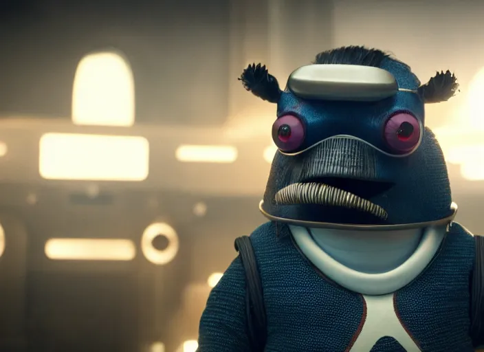 Image similar to film still of nibbler in the new scifi movie, 4 k