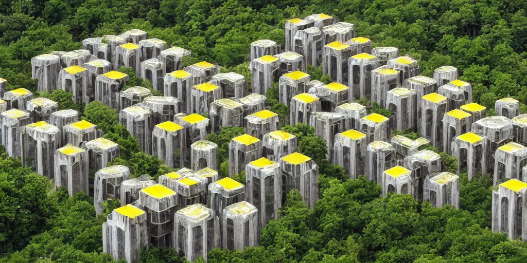 Image similar to a colony of insect civilizations buildings resembling bee