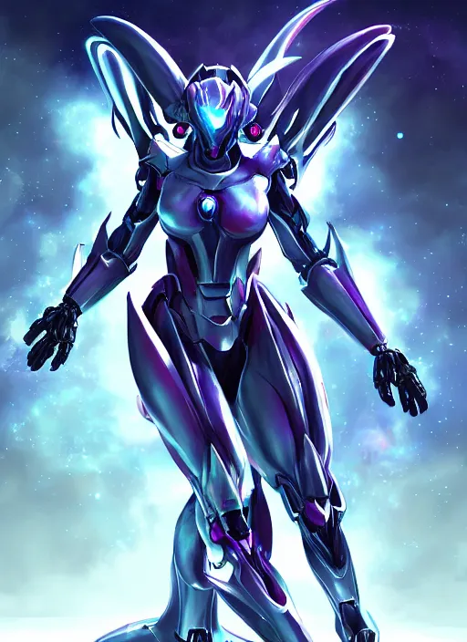 Image similar to cinematic goddess shot, cosmic sized perfectly proportioned stunning beautiful hot anthropomorphic robot mecha female dragon, nebula background, larger than galaxies, galaxy being held by sharp claws, sleek silver armor, epic proportions, epic size, epic scale, ultra detailed digital art, furry art, macro art, dragon art, giantess art, warframe fanart, furaffinity, deviantart