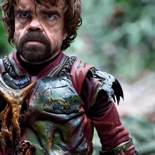 Image similar to peter dinklage as predator