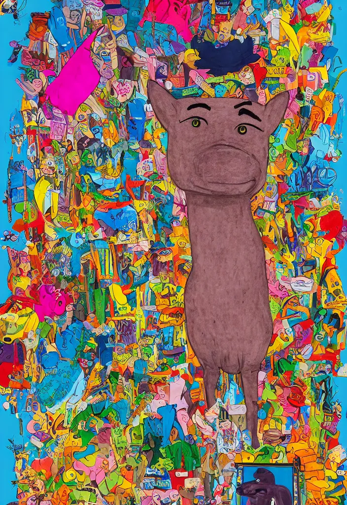 Image similar to portrait of bojack horseman, award winning hyper detailed outsider art