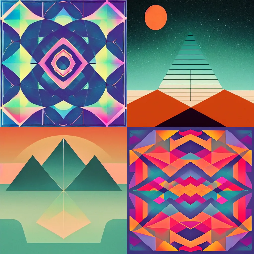 Prompt: tycho chillwave geometric album art