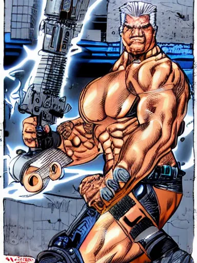 Image similar to cable by rob liefeld, detaield, hyper-detailed