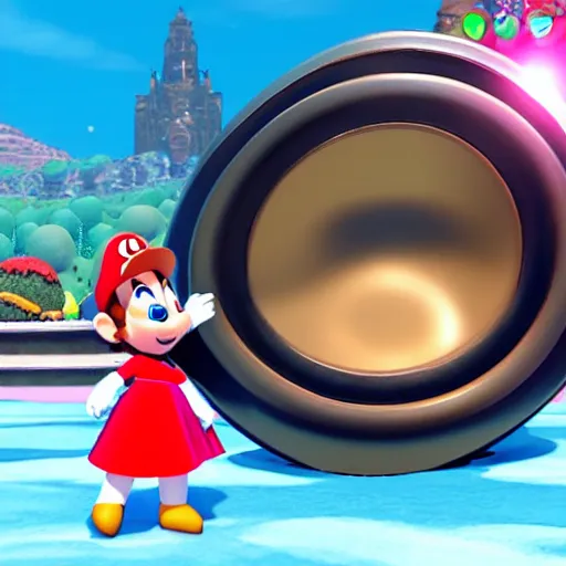 Image similar to an in-game screenshot of Adele in Super Mario Odyssey