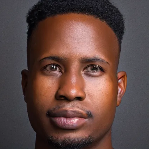 Prompt: headshot, portrait photo still of a south african man, white background, 8 k, 8 5 mm f 1. 8