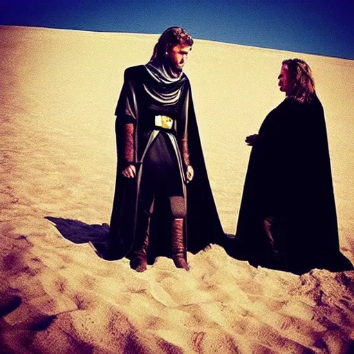 Prompt: “Sand and Anakin, enemies to lovers”