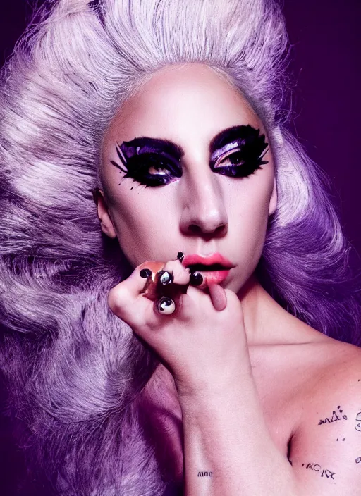 Image similar to lady gaga photoshoot by nick knight editorial studio lighting Highly realistic. High resolution. Highly detailed. Dramatic. 8k.4k.