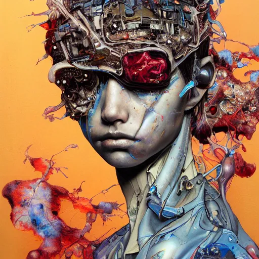 Image similar to citizen portrait soft light painted by james jean and katsuhiro otomo and erik jones, inspired by heavy metal magazine, smooth face feature, intricate oil painting, high detail illustration, sharp high detail, manga and anime 1 9 9 9