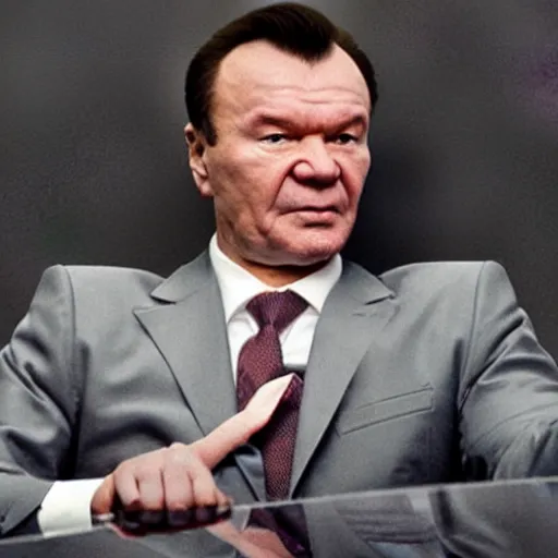 Image similar to Viktor Yanukovych as the American Psycho