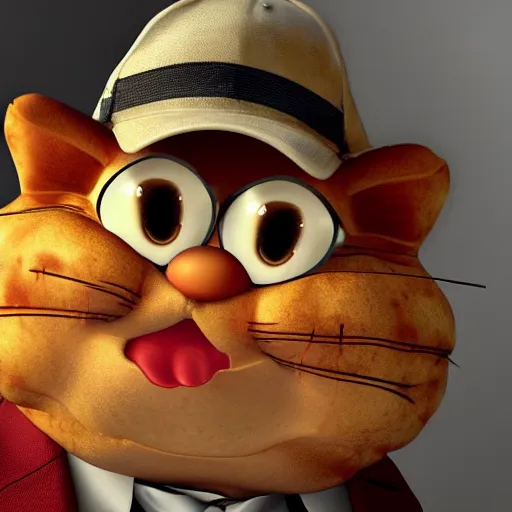 Prompt: realistic photo garfield gangster criminal thug garfield