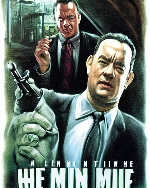 Prompt: tom hanks in the green mile, airbrush, drew struzan illustration art, key art, movie poster