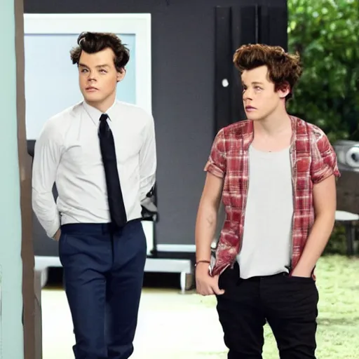 Image similar to Harry Styles on the set of Shortland Street