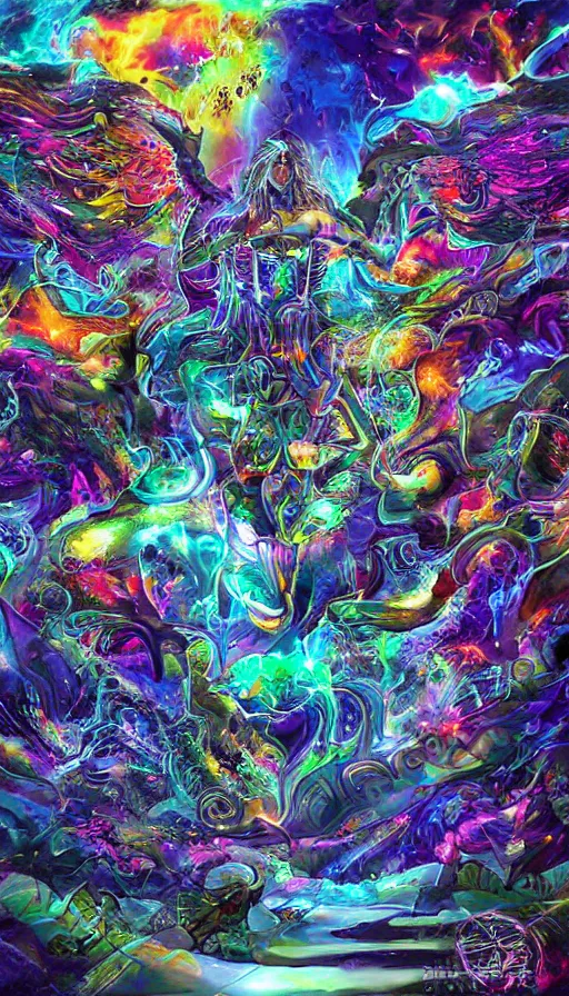 Prompt: psytrance artwork, by qian xuan