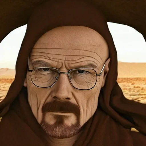 Image similar to walter white in the desert, female face, feminine face, pretty face, beautiful face, intricate details, full body, makeup