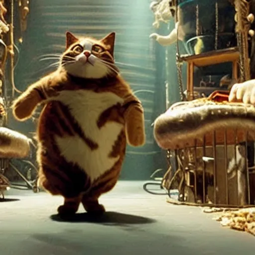 Prompt: movie still of danny devito as a cat in cats 2 0 1 9