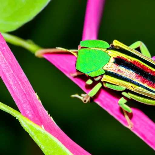 Prompt: candy - striped leafhopper,