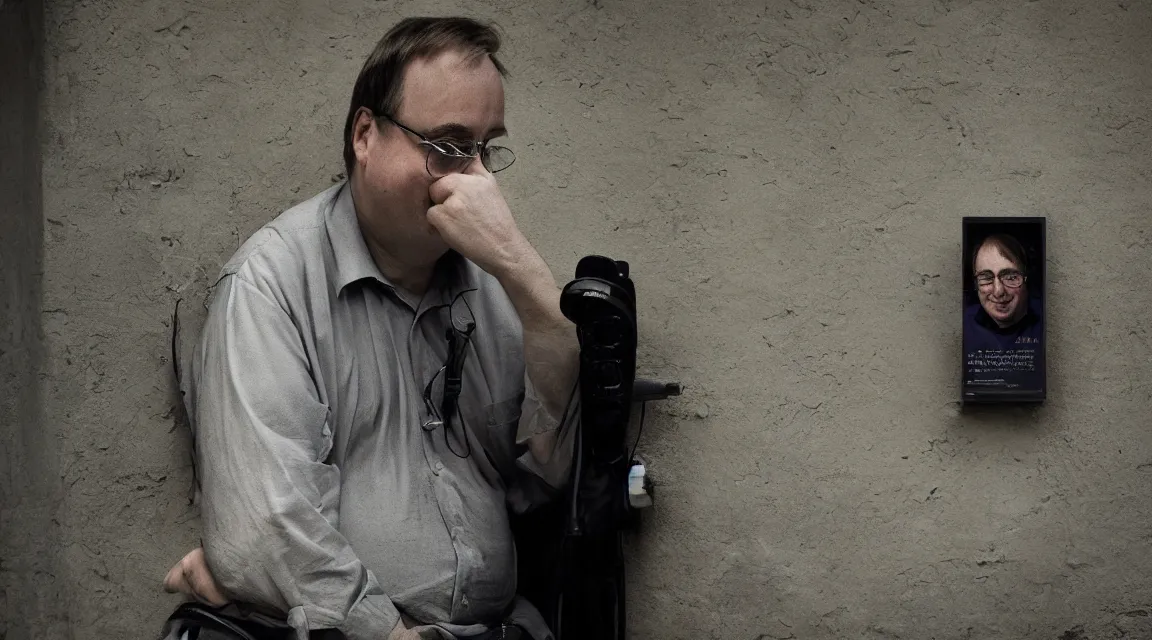 Image similar to portrait of Linus Torvalds taked by Steve McCurry