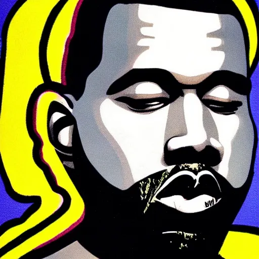 Image similar to Kanye West by Roy Lichtenstein
