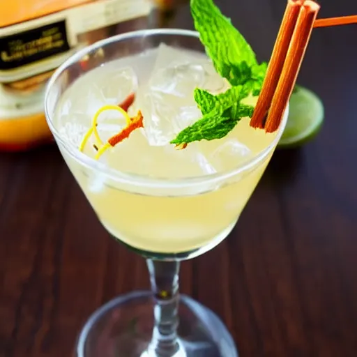 Prompt: a cocktail with spaghetti in it