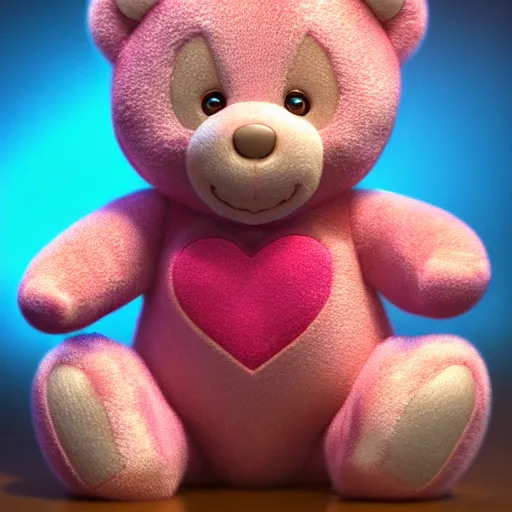 Prompt: hyperrealistic dslr film still of a heart care bear, stunning 8 k octane comprehensive 3 d render, inspired by istvan sandorfi & greg rutkowski & unreal engine, perfect symmetry, dim volumetric cinematic lighting, extremely hyper - detailed, extremely lifelike attributes & texture, intricate, masterpiece, artstation, stunning