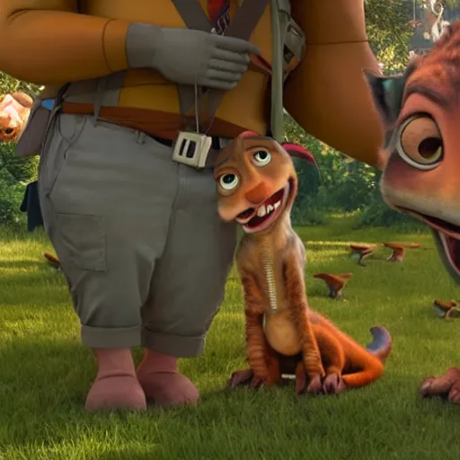 Image similar to Anthropological Dinosaur, still from zootopia,