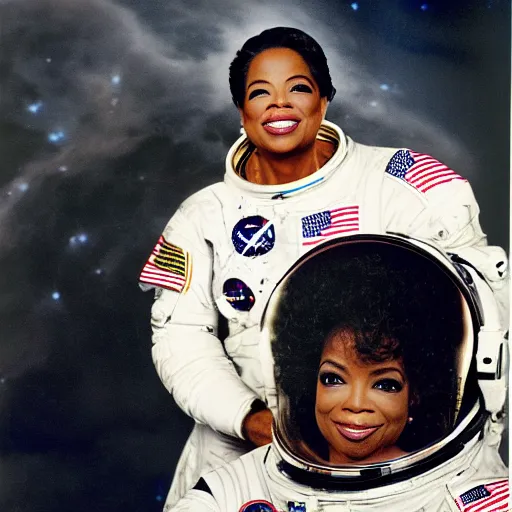 Prompt: oprah winfrey as the first woman on the moon